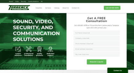 Audio/Visual Equipment Company Website