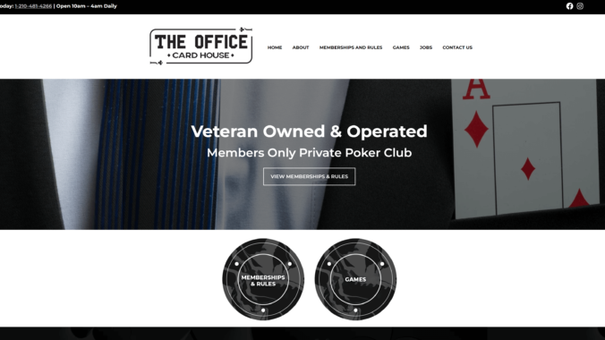 Veteran Owned & Operated Poker Room Micro Site