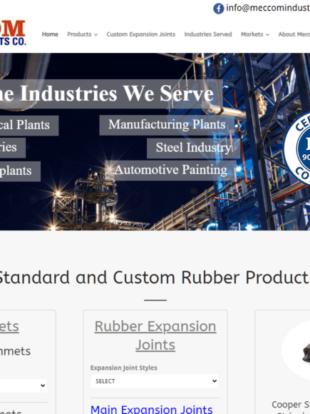 Stock and Custom Industrial Rubber Products Website