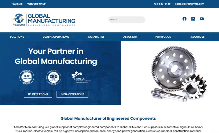 Aerostar Manufacturing Homepage