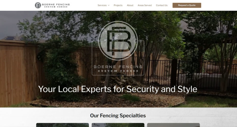 Boerne Fencing Website Preview