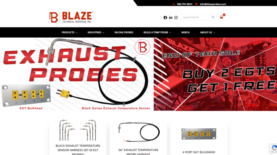 Blaze Probes Website Preview