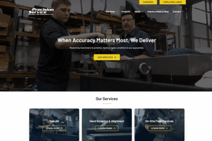 Industrial Machine Rebuilding Website With Employee Login