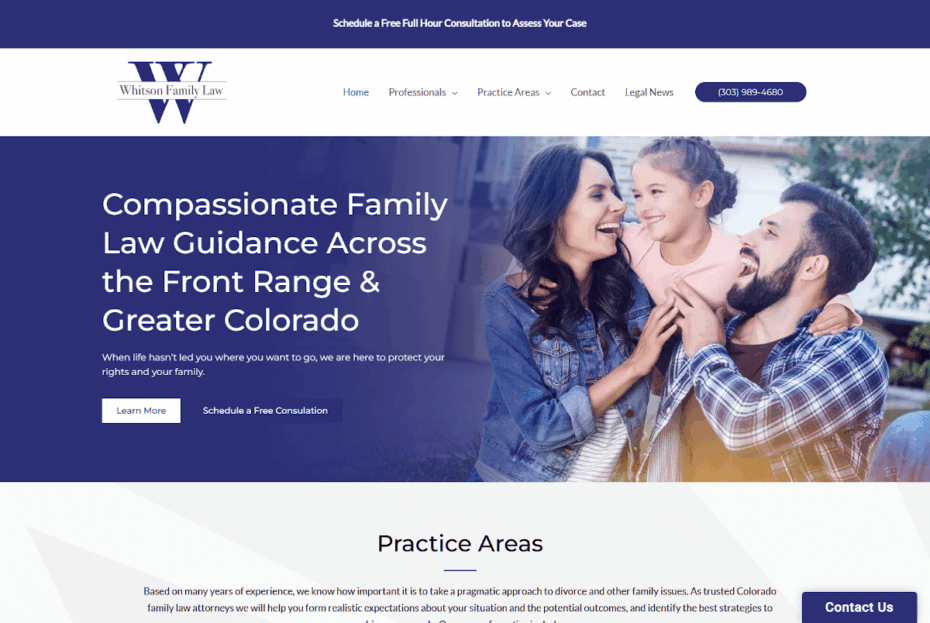 Whitson Family Law Website Preview