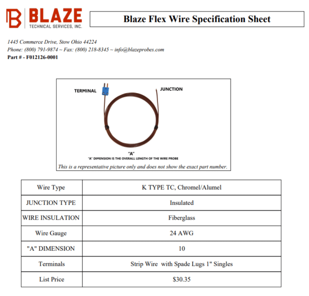 Blaze Spec Sheet