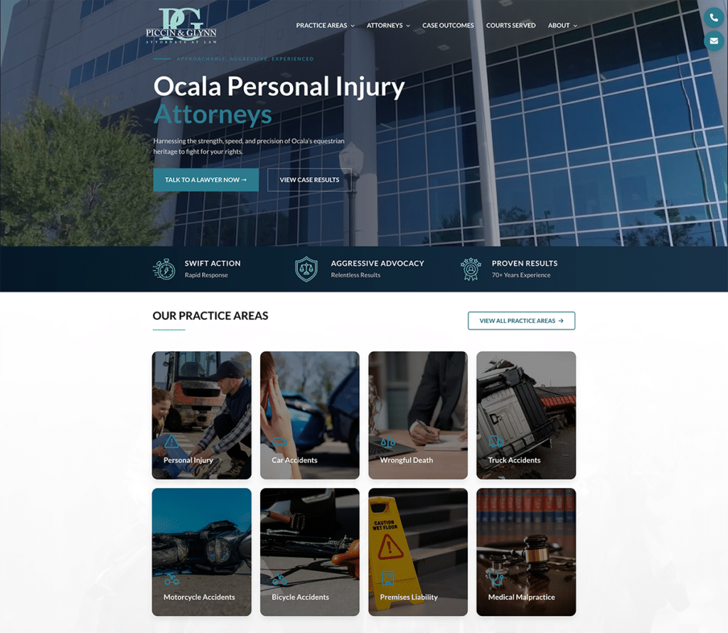 Ocala Personal Injury Law Website Preview