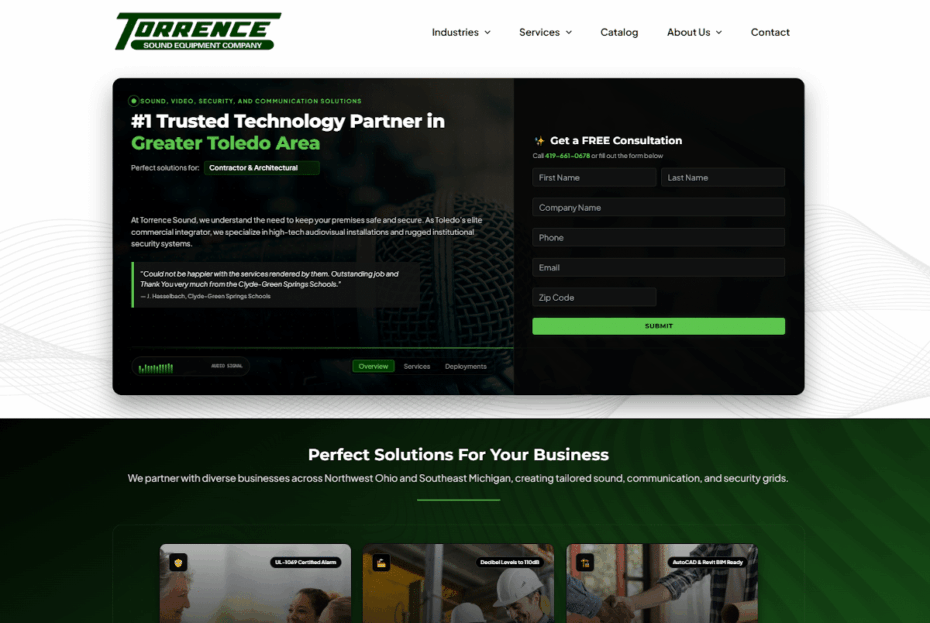 Torrence Sound Website Preview